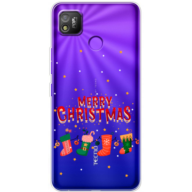 Прозрачный чехол BoxFace Tecno POP 4 Merry Christmas