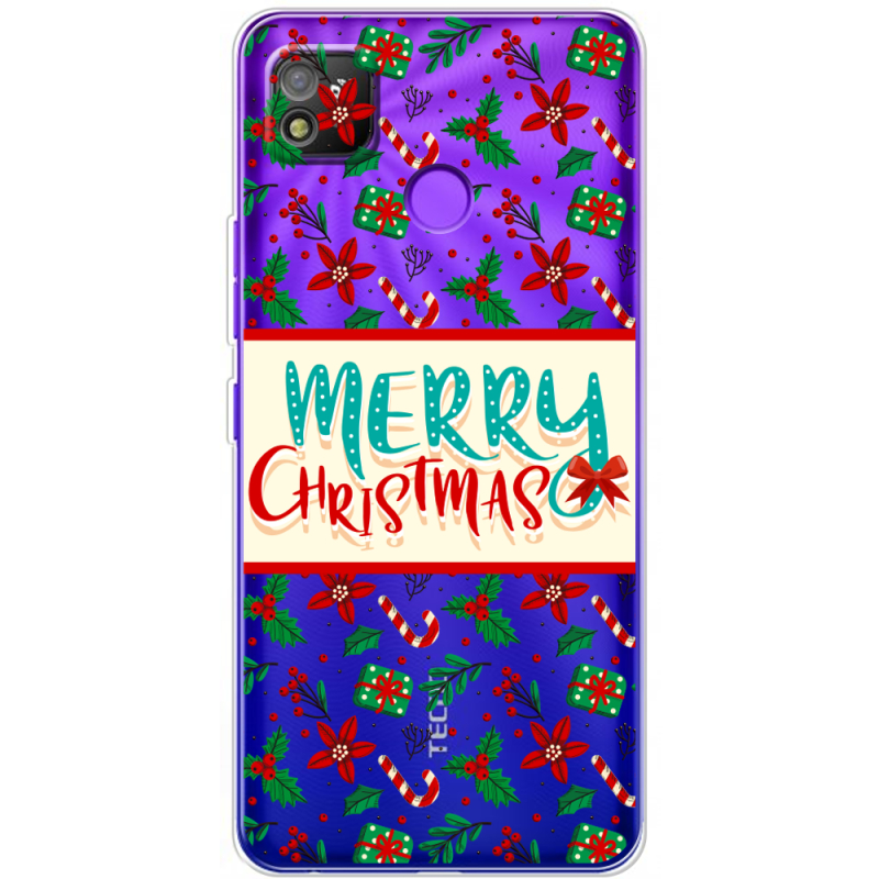 Прозрачный чехол BoxFace Tecno POP 4 Vintage Christmas Pattern