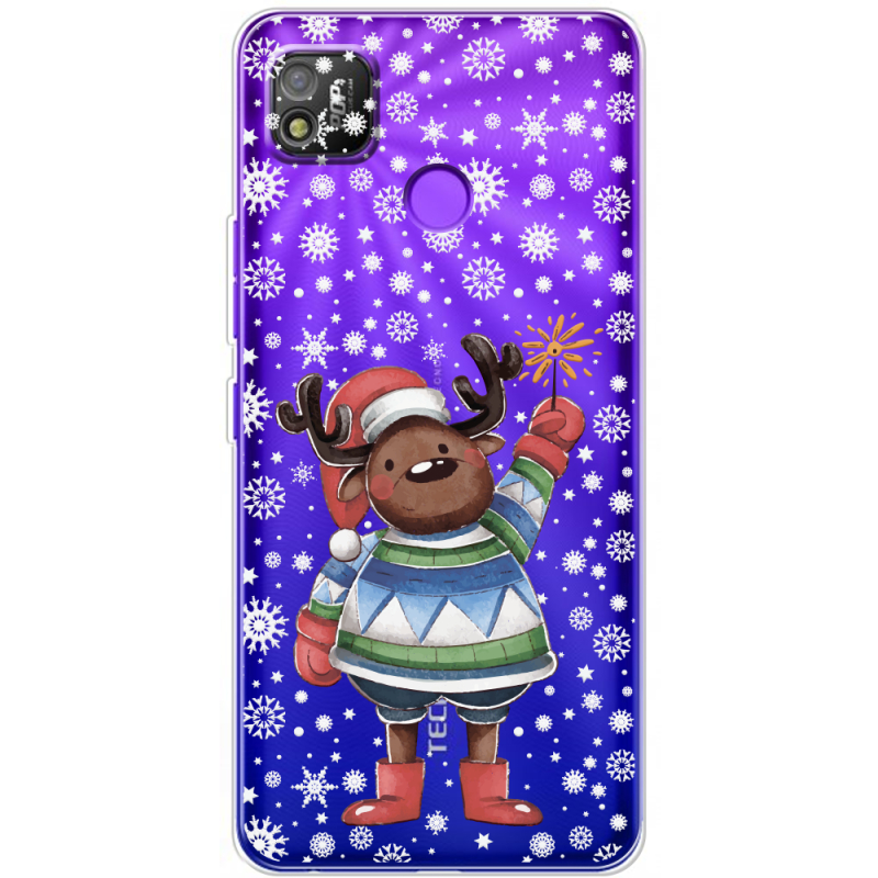 Прозрачный чехол BoxFace Tecno POP 4 Christmas Deer with Snow