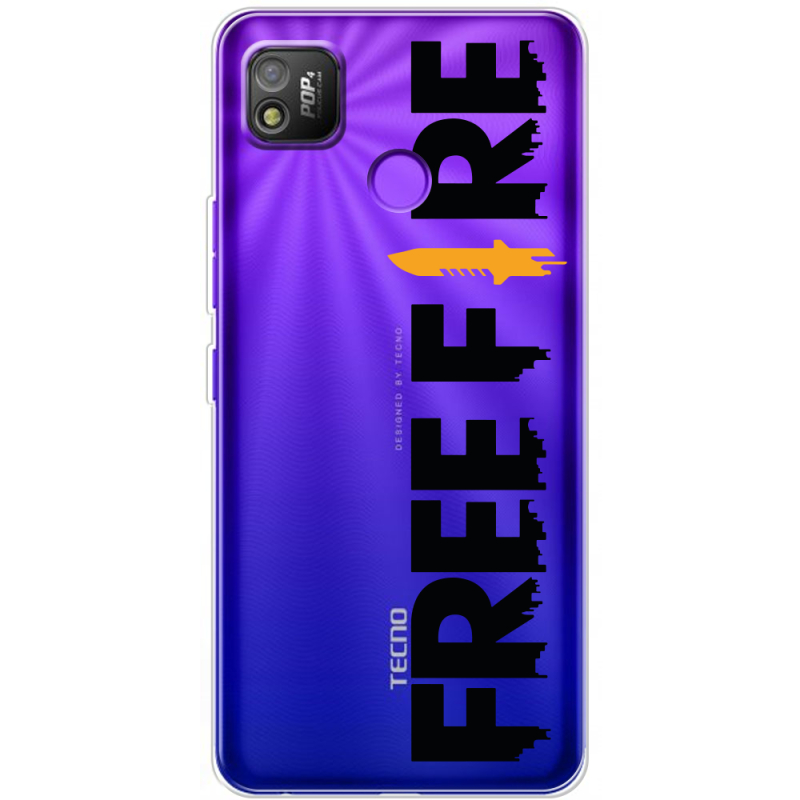 Прозрачный чехол BoxFace Tecno POP 4 Free Fire Black Logo