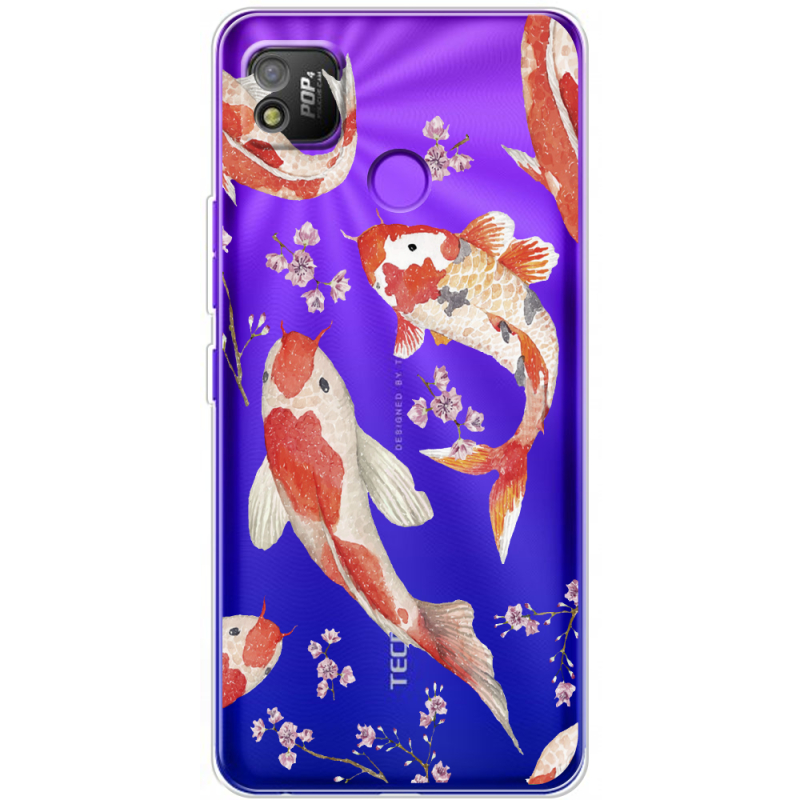 Прозрачный чехол BoxFace Tecno POP 4 Japanese Koi Fish