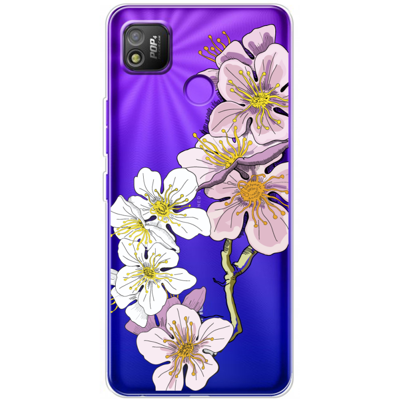 Прозрачный чехол BoxFace Tecno POP 4 Cherry Blossom