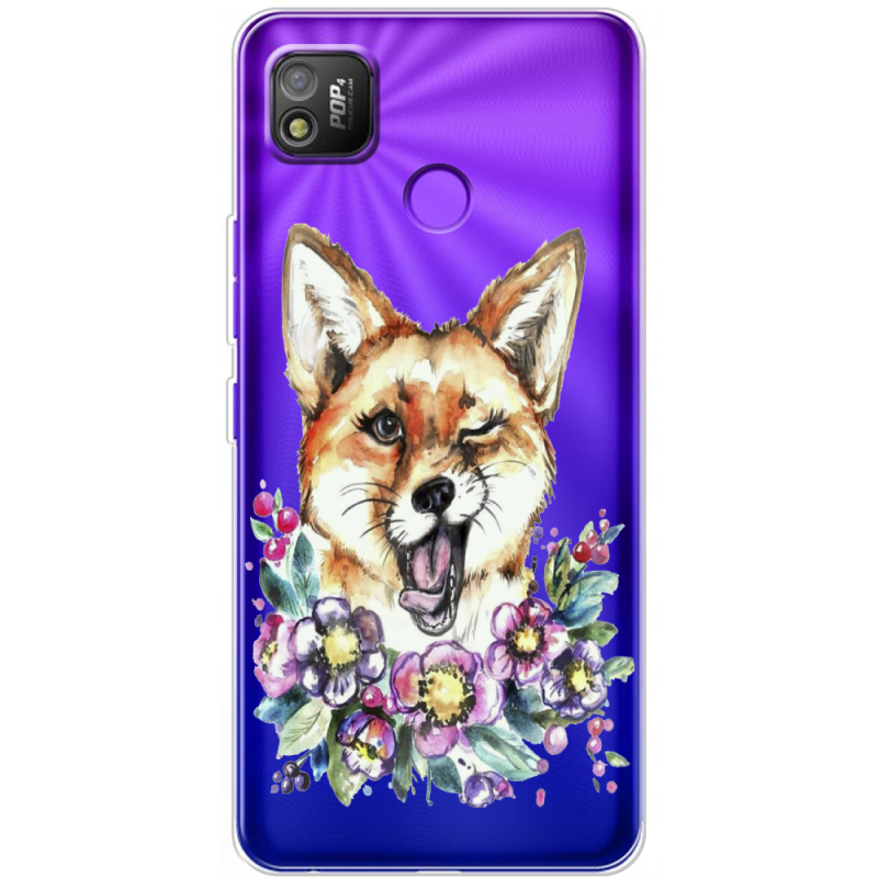 Прозрачный чехол BoxFace Tecno POP 4 Winking Fox