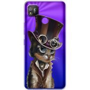 Прозрачный чехол BoxFace Tecno POP 4 Steampunk Cat