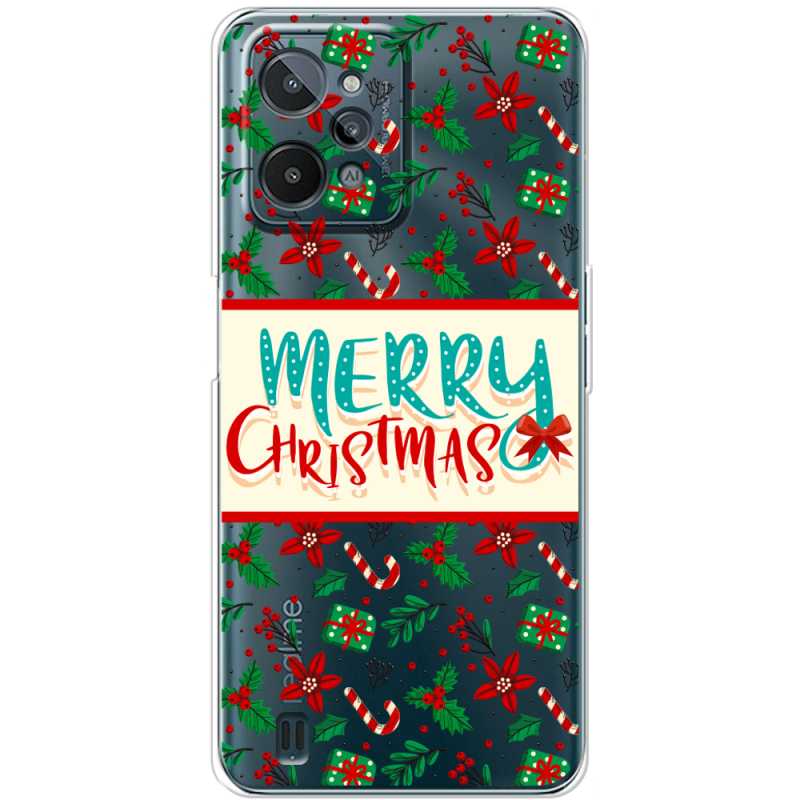 Прозрачный чехол BoxFace Realme C31 Vintage Christmas Pattern