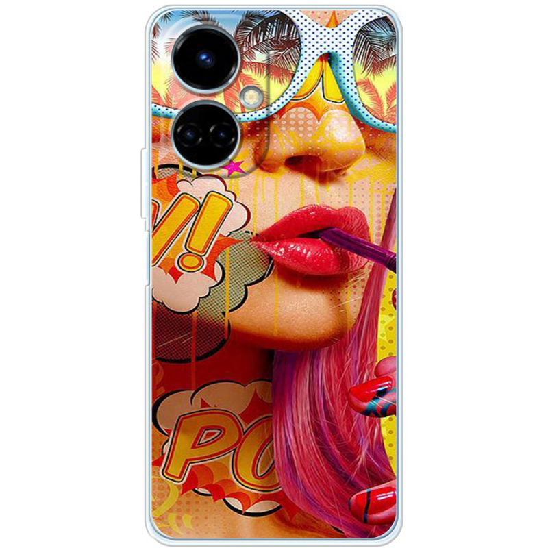 Чехол BoxFace Tecno Camon 19 / 19 Pro Yellow Girl Pop Art