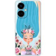 Прозрачный чехол BoxFace Tecno Camon 19 / 19 Pro Blue Hair