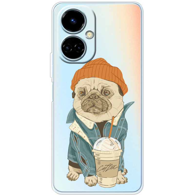 Прозрачный чехол BoxFace Tecno Camon 19 / 19 Pro Dog Coffeeman