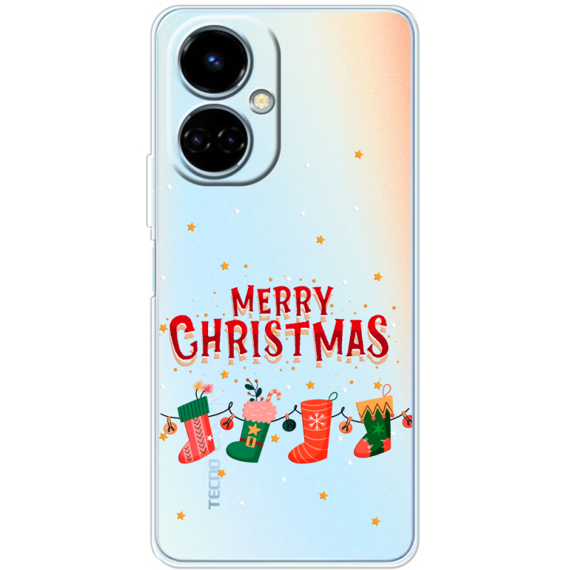 Прозрачный чехол BoxFace Tecno Camon 19 / 19 Pro Merry Christmas