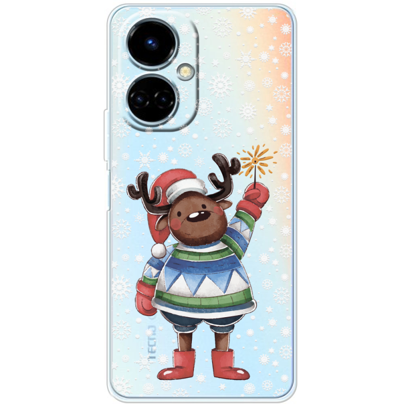 Прозрачный чехол BoxFace Tecno Camon 19 / 19 Pro Christmas Deer with Snow