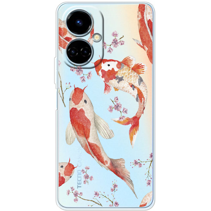 Прозрачный чехол BoxFace Tecno Camon 19 / 19 Pro Japanese Koi Fish