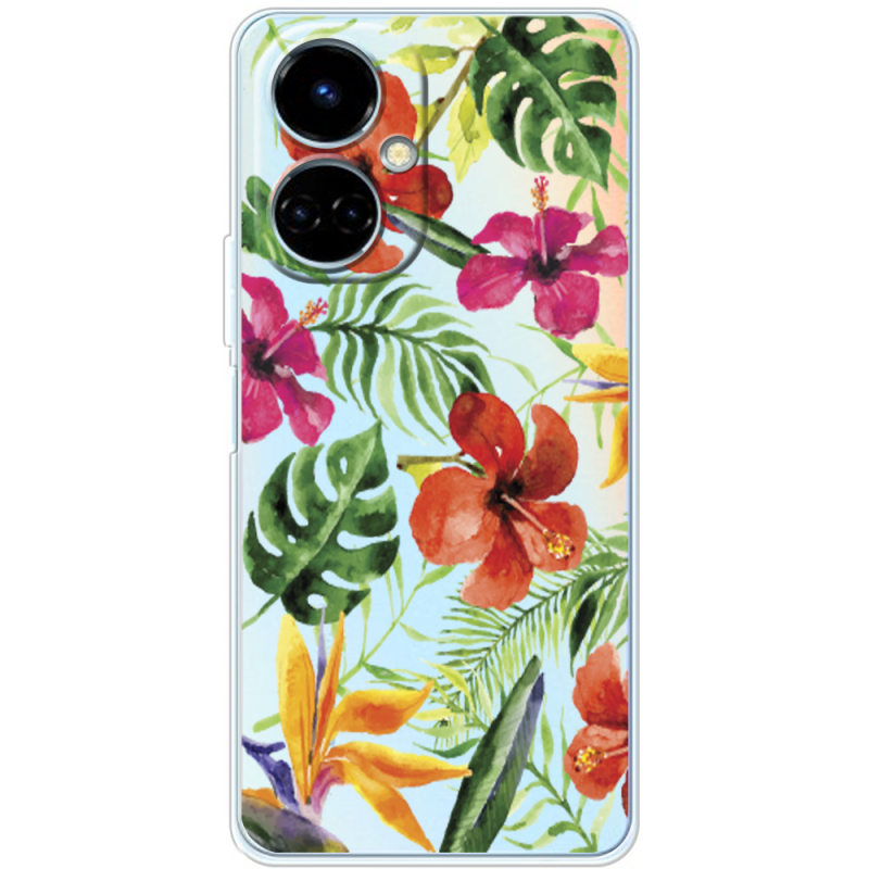 Прозрачный чехол BoxFace Tecno Camon 19 / 19 Pro Tropical Flowers