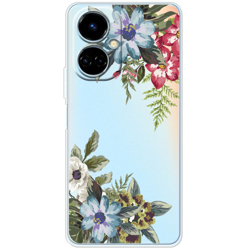 Прозрачный чехол BoxFace Tecno Camon 19 / 19 Pro Floral