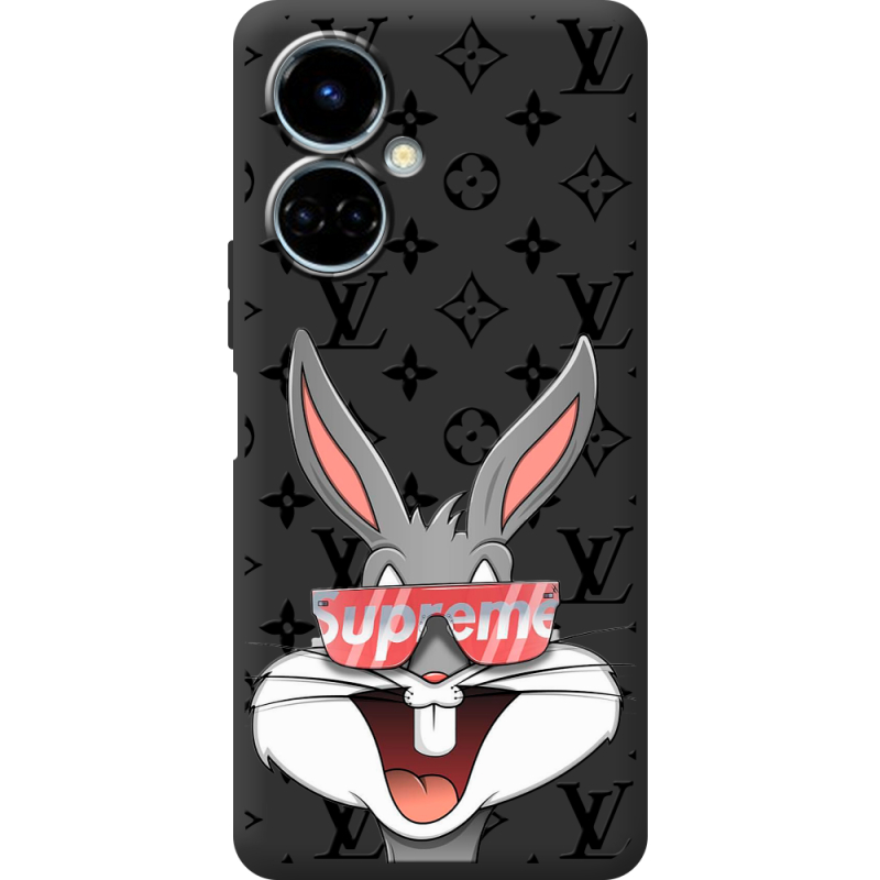 Черный чехол BoxFace Tecno Camon 19 / 19 Pro looney bunny