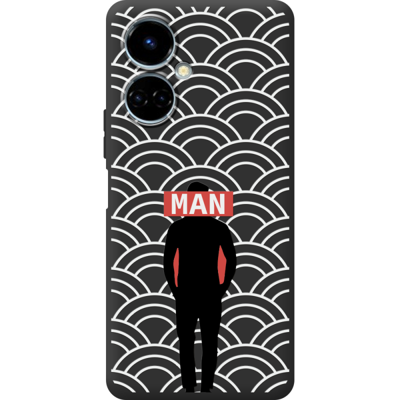 Черный чехол BoxFace Tecno Camon 19 / 19 Pro Man Pattern