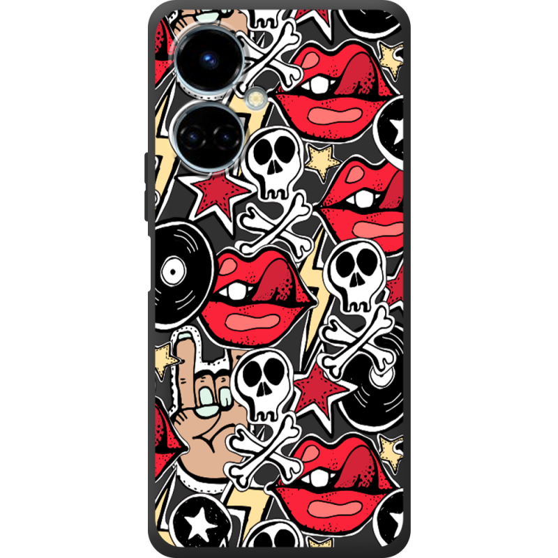 Черный чехол BoxFace Tecno Camon 19 / 19 Pro Rock Graffiti