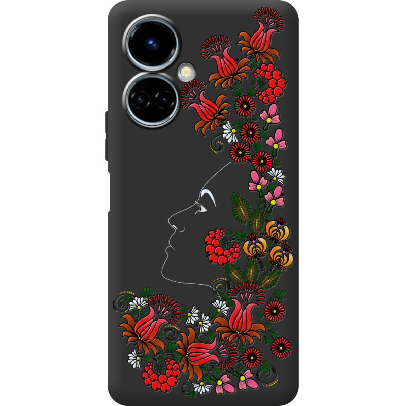 Черный чехол BoxFace Tecno Camon 19 / 19 Pro 3D Ukrainian Muse