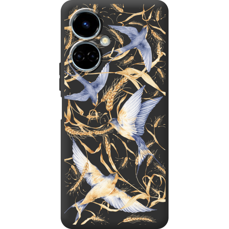 Черный чехол BoxFace Tecno Camon 19 / 19 Pro Ластівки