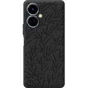 Черный чехол BoxFace Tecno Camon 19 / 19 Pro Leaves