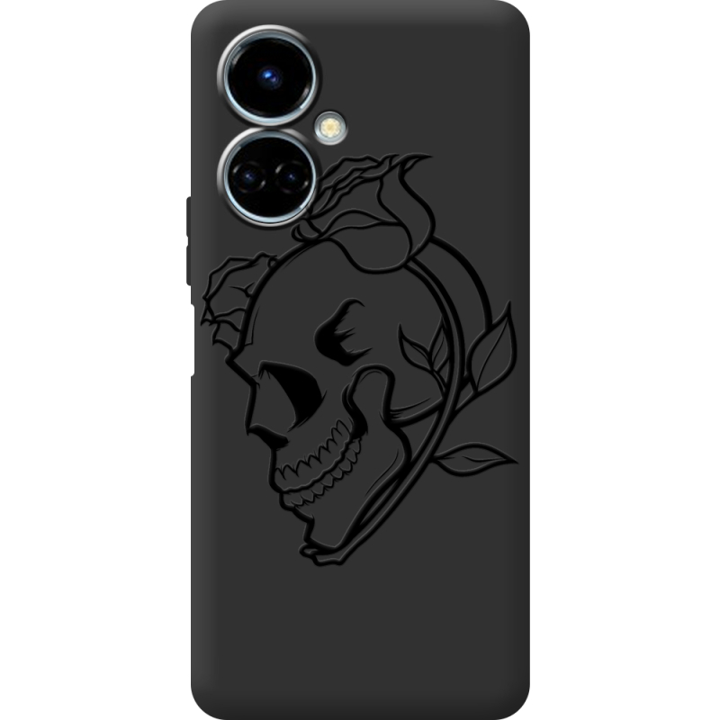 Черный чехол BoxFace Tecno Camon 19 / 19 Pro Skull and Roses