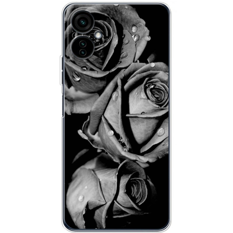 Чехол BoxFace Tecno Camon 19 Neo Black and White Roses