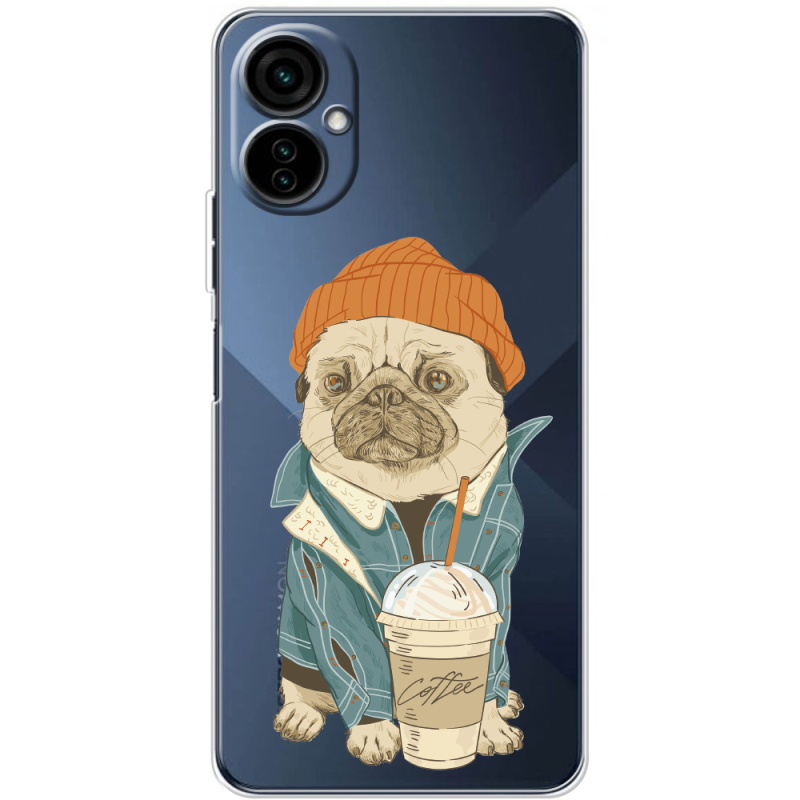 Прозрачный чехол BoxFace Tecno Camon 19 Neo Dog Coffeeman