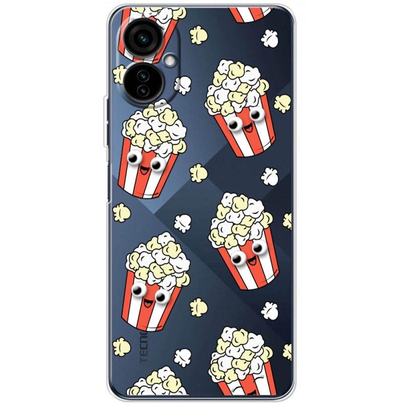 Прозрачный чехол BoxFace Tecno Camon 19 Neo с 3D-глазками Popcorn