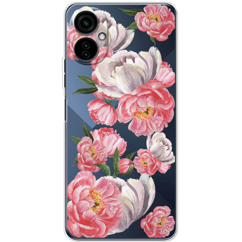 Прозрачный чехол BoxFace Tecno Camon 19 Neo Peony Watercolor Style