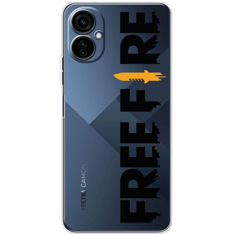 Прозрачный чехол BoxFace Tecno Camon 19 Neo Free Fire Black Logo