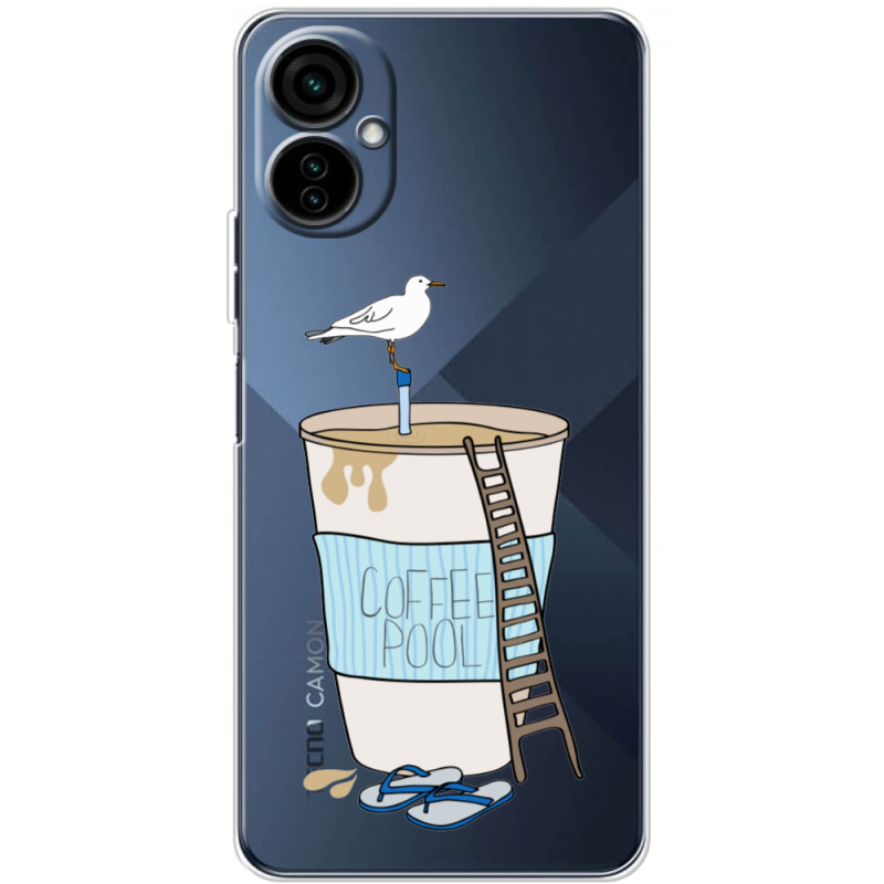 Прозрачный чехол BoxFace Tecno Camon 19 Neo Segull in Cofee Pool