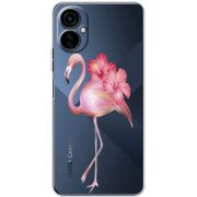 Прозрачный чехол BoxFace Tecno Camon 19 Neo Floral Flamingo