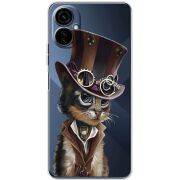 Прозрачный чехол BoxFace Tecno Camon 19 Neo Steampunk Cat