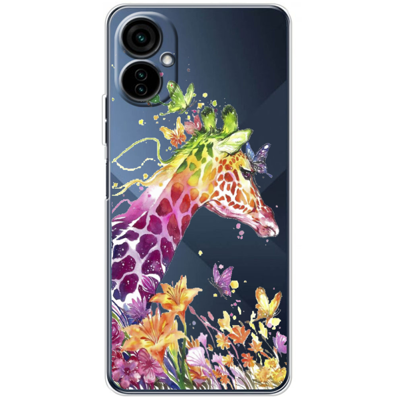 Прозрачный чехол BoxFace Tecno Camon 19 Neo Colorful Giraffe