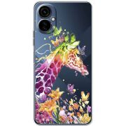 Прозрачный чехол BoxFace Tecno Camon 19 Neo Colorful Giraffe