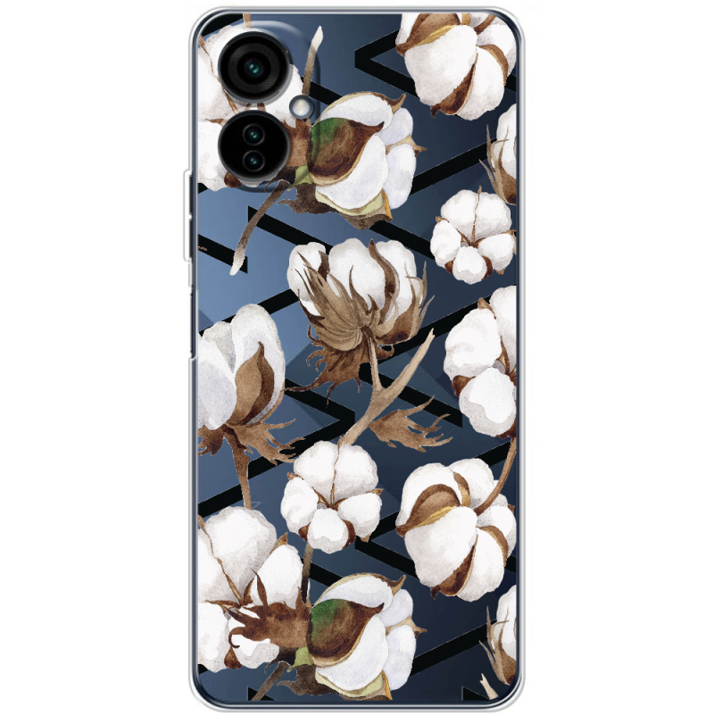 Прозрачный чехол BoxFace Tecno Camon 19 Neo Cotton flowers