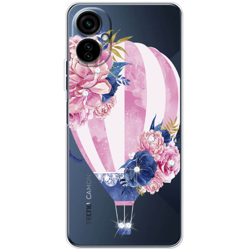 Чехол со стразами BoxFace Tecno Camon 19 Neo Pink Air Baloon