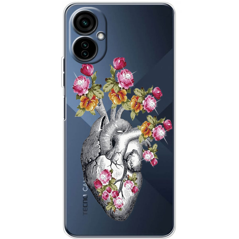 Чехол со стразами BoxFace Tecno Camon 19 Neo Heart