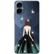 Чехол со стразами BoxFace Tecno Camon 19 Neo Girl in the green dress