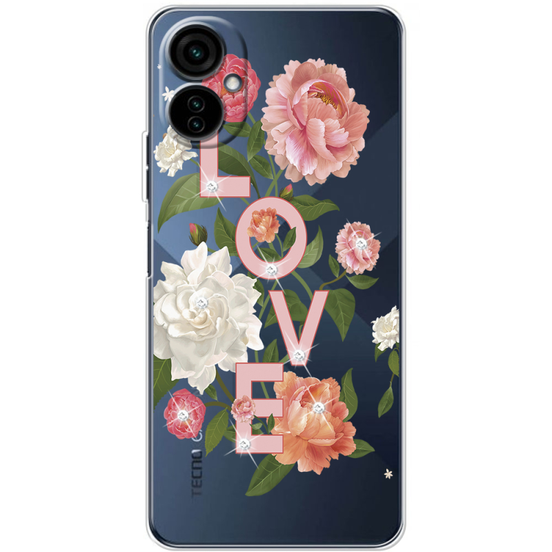 Чехол со стразами BoxFace Tecno Camon 19 Neo Love