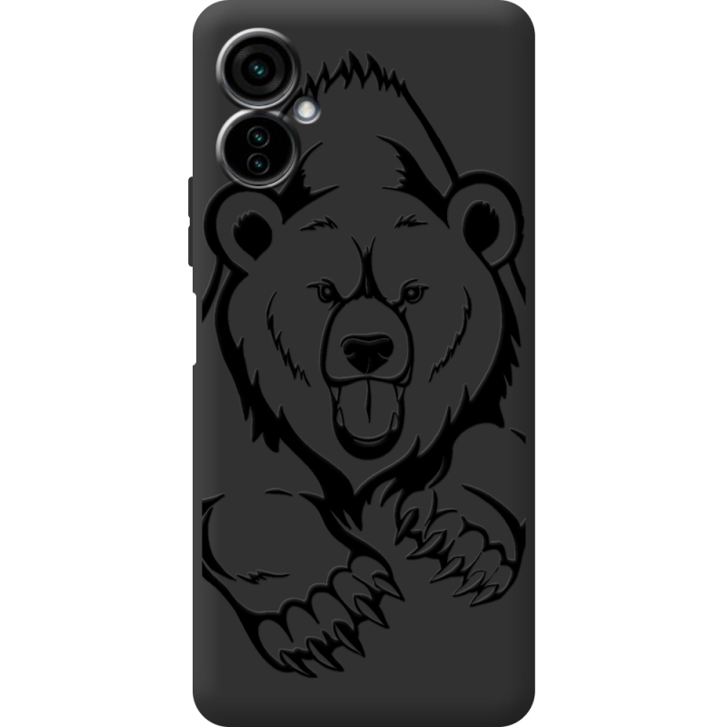 Черный чехол BoxFace Tecno Camon 19 Neo Grizzly Bear