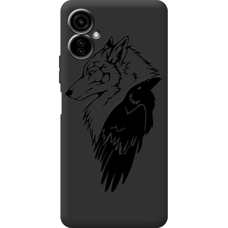 Черный чехол BoxFace Tecno Camon 19 Neo Wolf and Raven