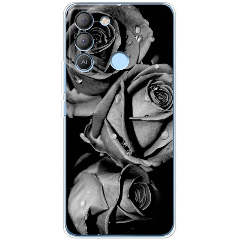 Чехол BoxFace Tecno POP 5 LTE Black and White Roses