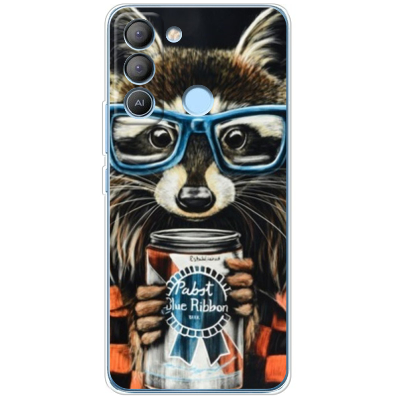 Чехол BoxFace Tecno POP 5 LTE Енот с банкой