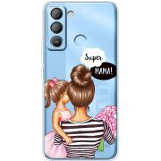 Прозрачный чехол BoxFace Tecno POP 5 LTE Super Mama and Daughter