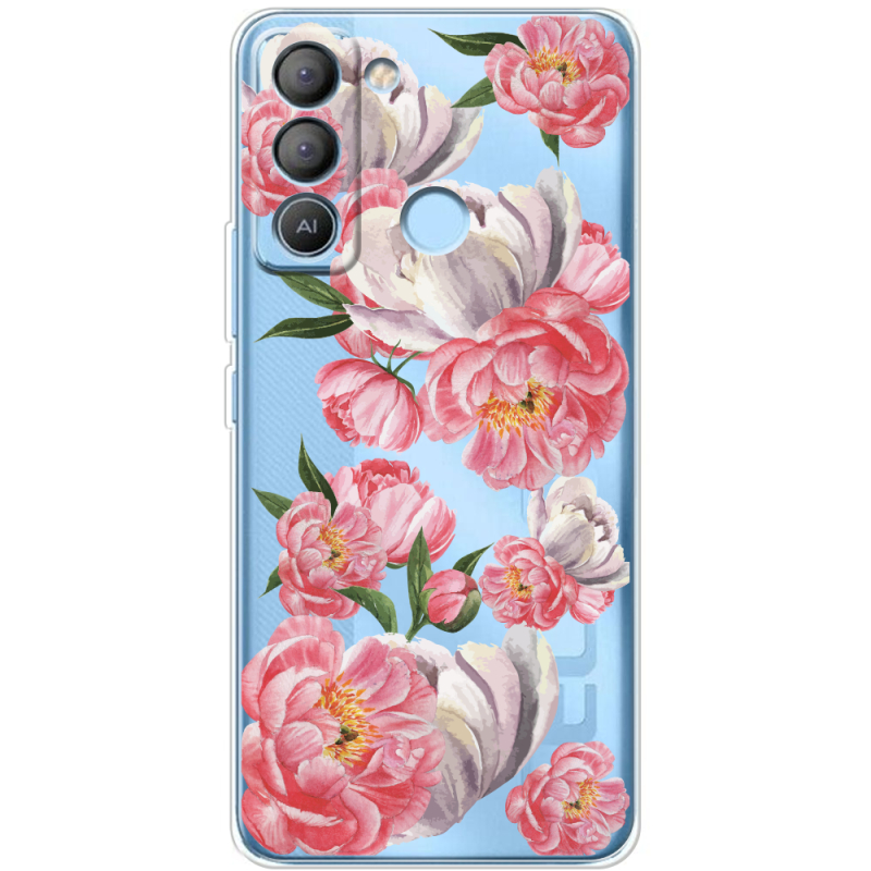 Прозрачный чехол BoxFace Tecno POP 5 LTE Peony Watercolor Style