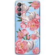 Прозрачный чехол BoxFace Tecno POP 5 LTE Peony Watercolor Style