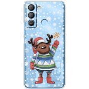 Прозрачный чехол BoxFace Tecno POP 5 LTE Christmas Deer with Snow