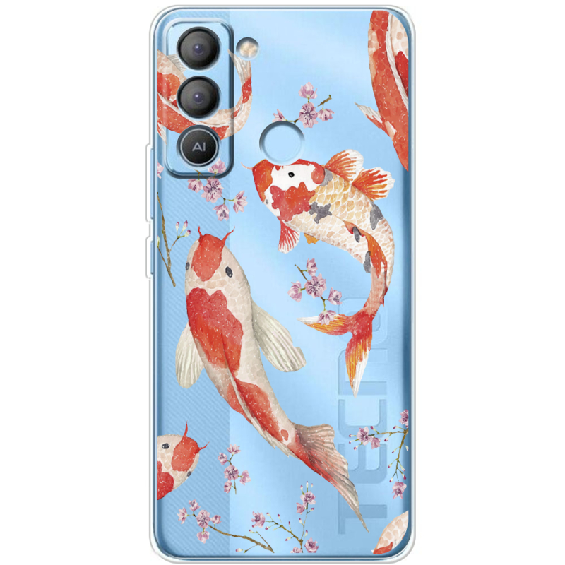 Прозрачный чехол BoxFace Tecno POP 5 LTE Japanese Koi Fish