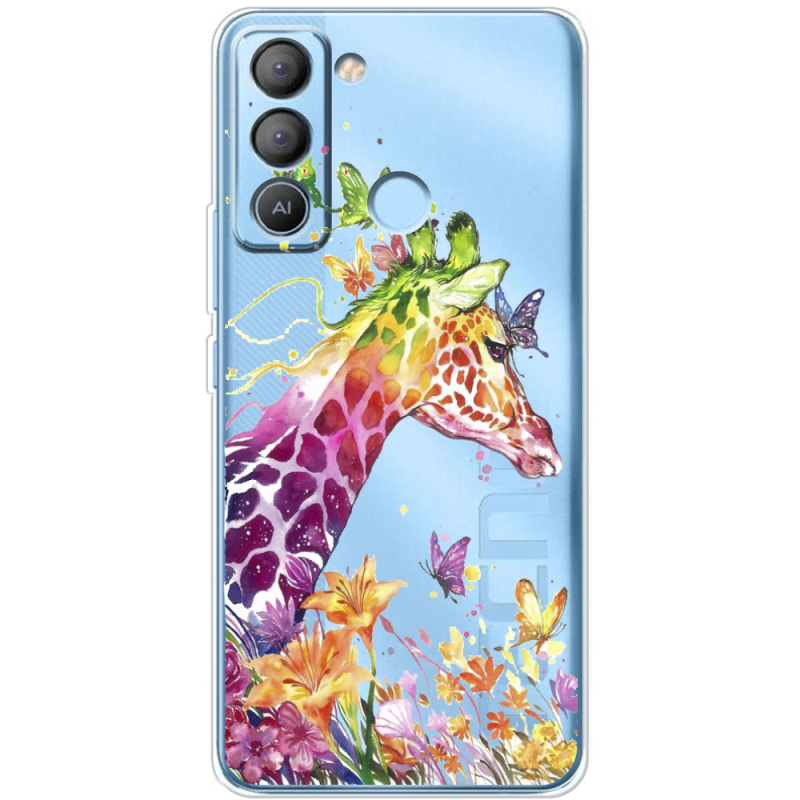 Прозрачный чехол BoxFace Tecno POP 5 LTE Colorful Giraffe