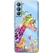 Прозрачный чехол BoxFace Tecno POP 5 LTE Colorful Giraffe